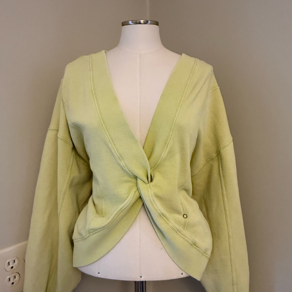 FP Movement by Free People V-Neck Twist Sweater - Light Green